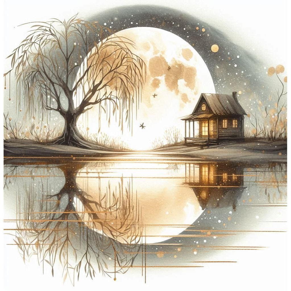 Full moon over the pond  by @Sarah