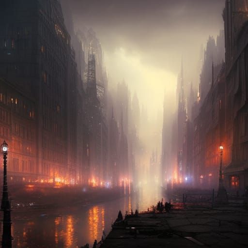 A city fallen to darkness - AI Generated Artwork - NightCafe Creator