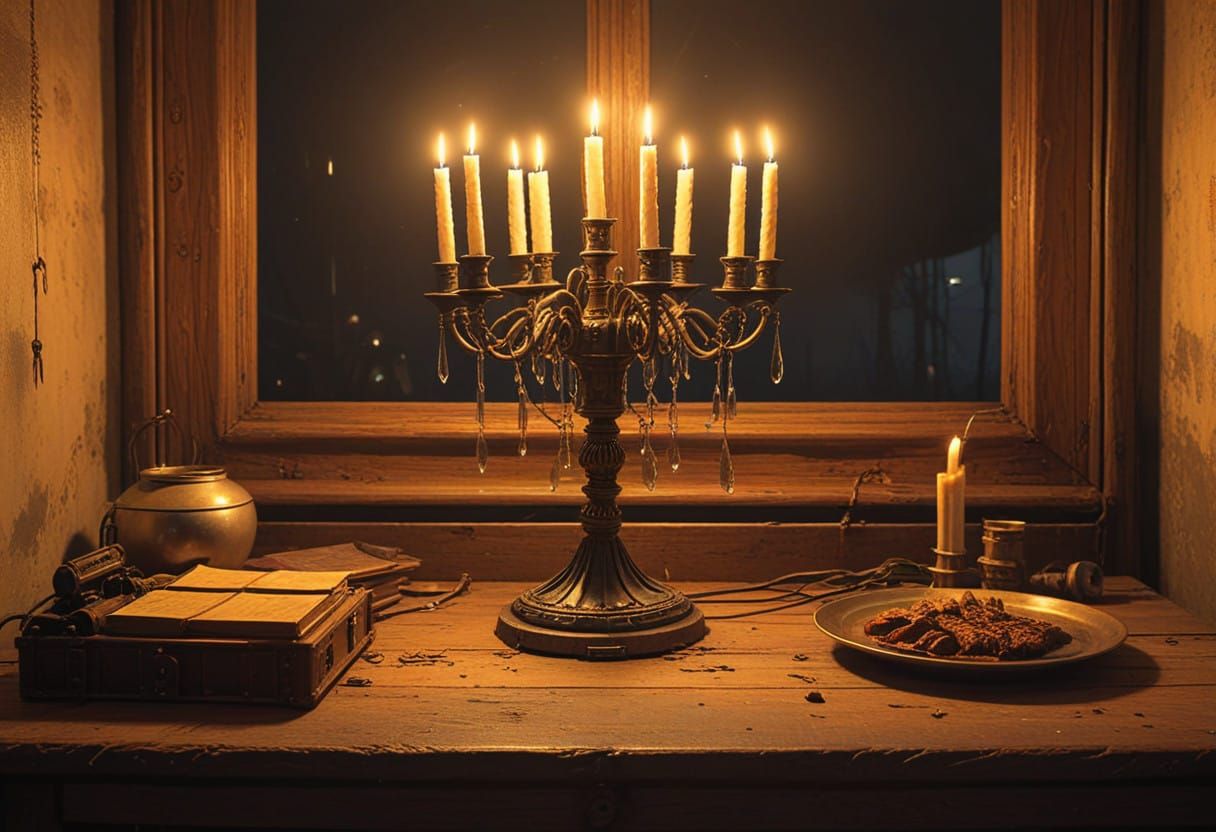 Mystical Realism of Golden Light and Ancient Lamps