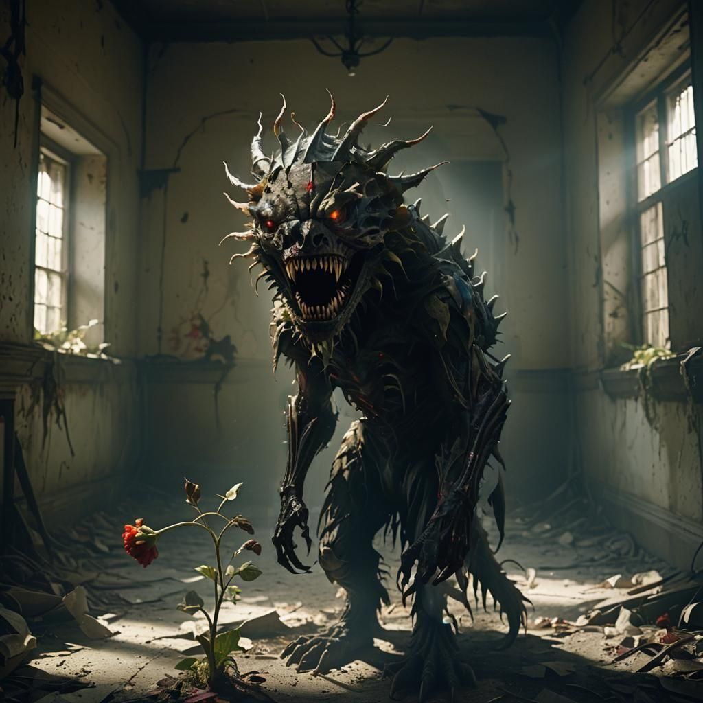 a big fictionnal animal that is extremly scary like Alien on the alien movie but also there is something sweet and kind in him. The environn...