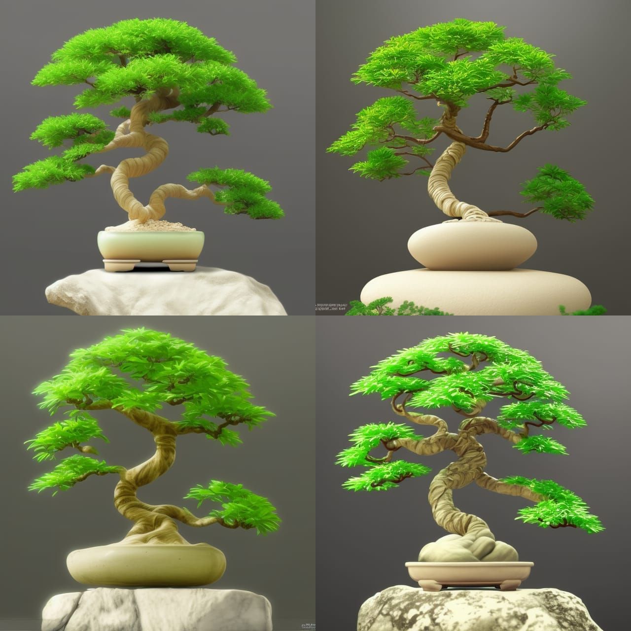 glowing glass bonsai tree AI Generated Artwork NightCafe Creator