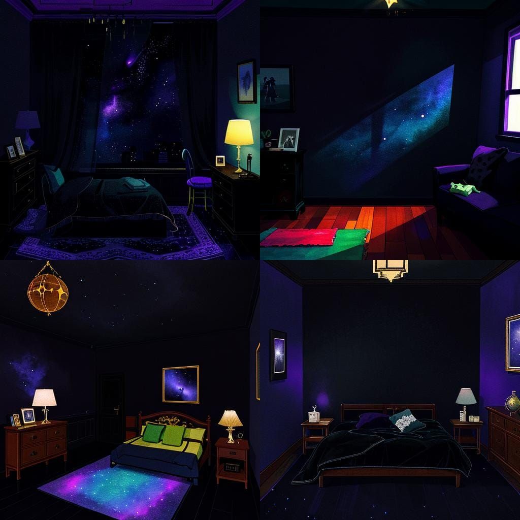night skyhued kid’s cloyingly sentimental bedroom hideaway with violet