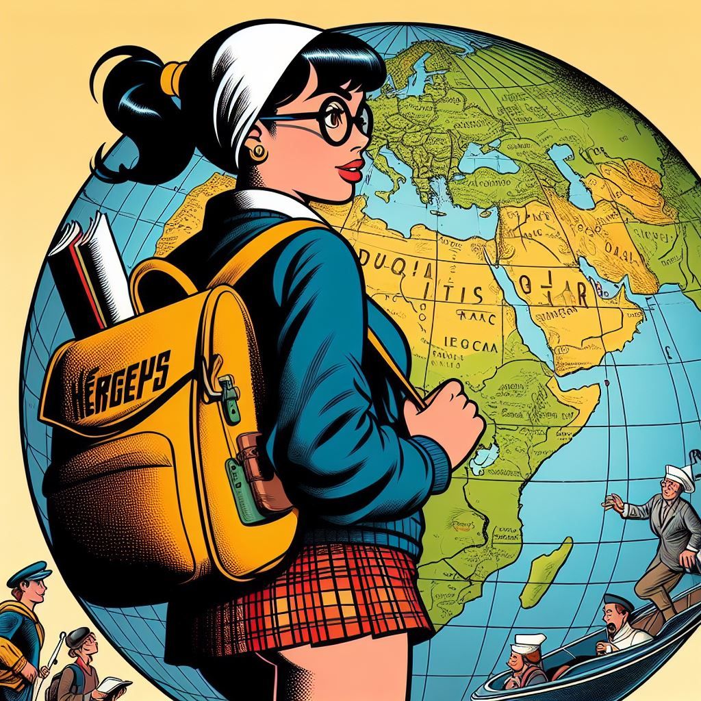 Globetrotting college girl