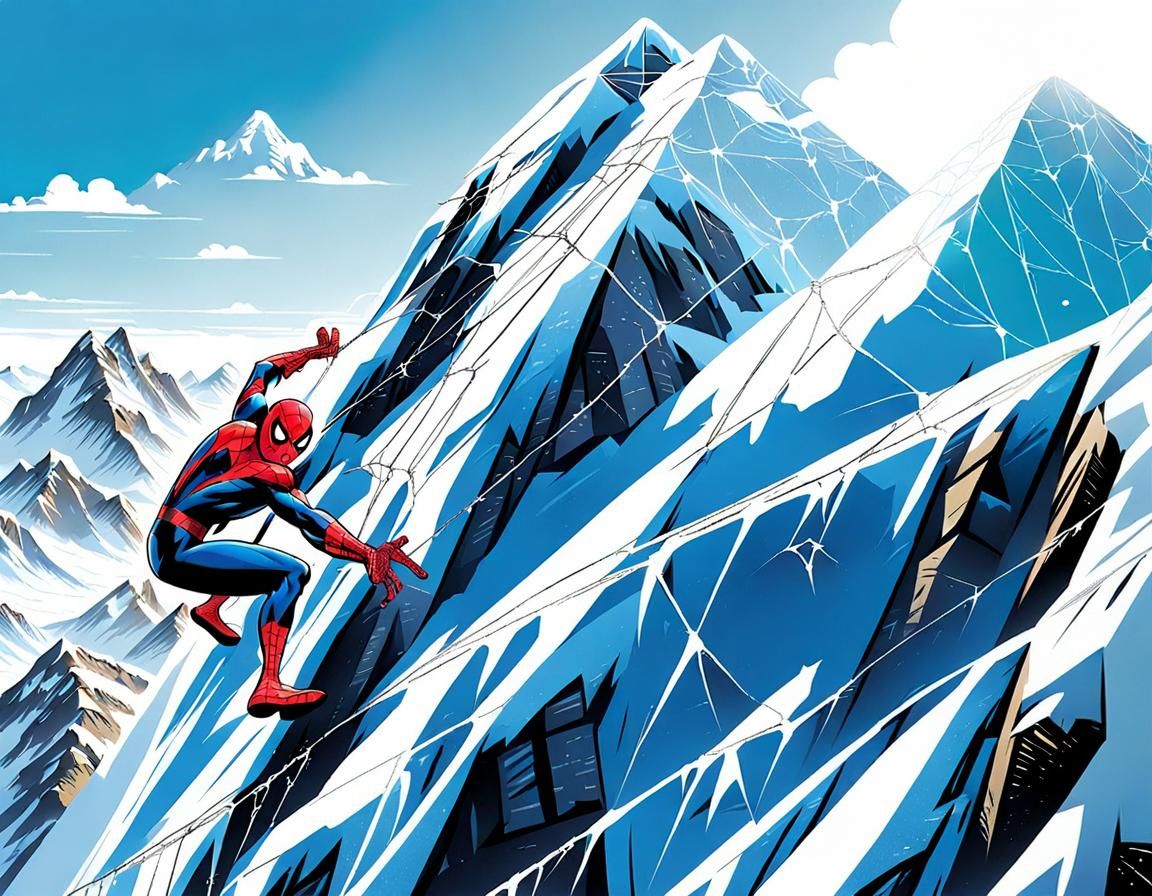 Spider-man on Vacation Decided to Climb Mt Everest Using his...