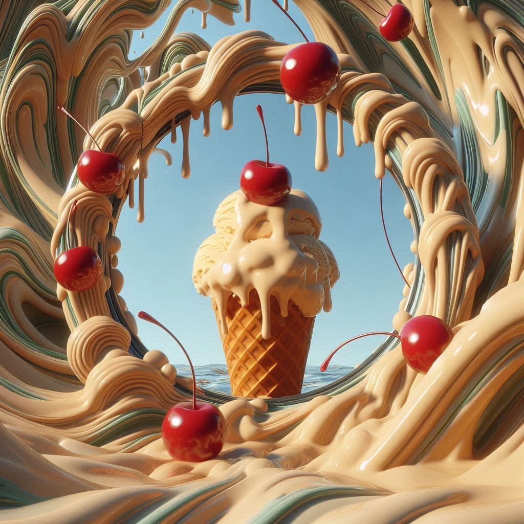 Melted Cherry Vanilla Ice Cream