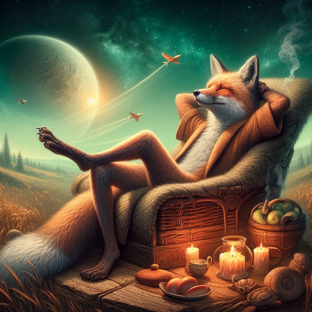 relaxed fox