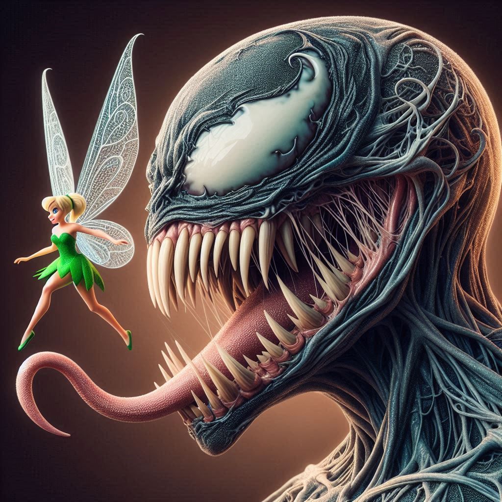 Hybrid creature of Venom and Tinker Bell