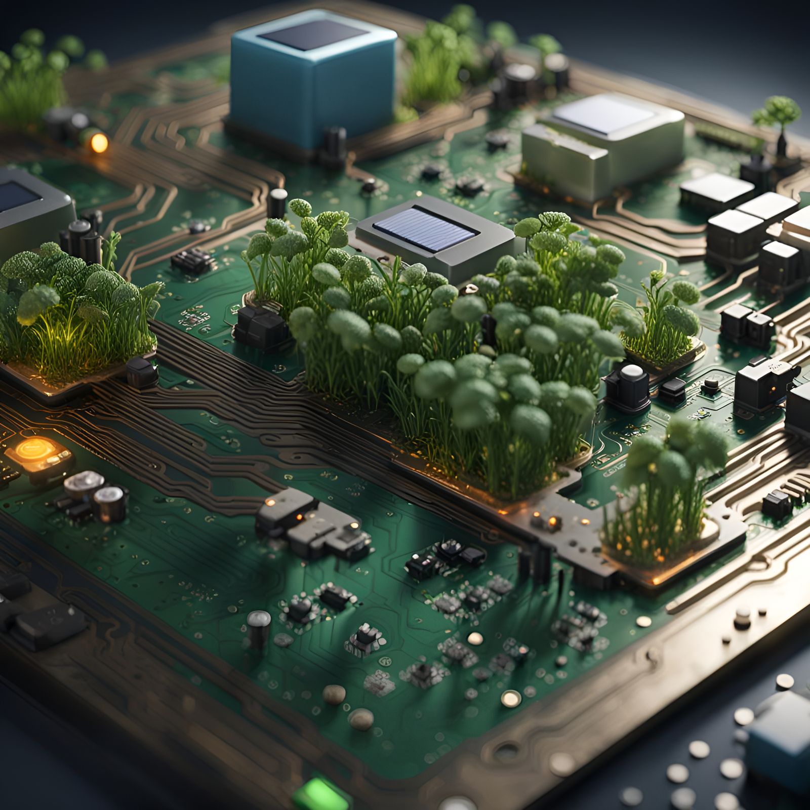 printed wiring board coated with liquified plants from solar...