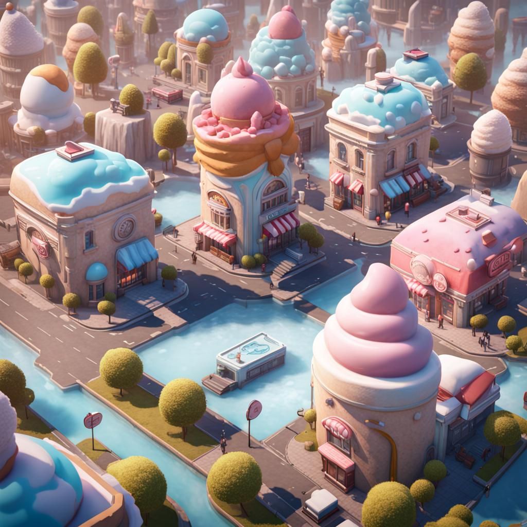The Ice Cream City AI Generated Artwork NightCafe Creator