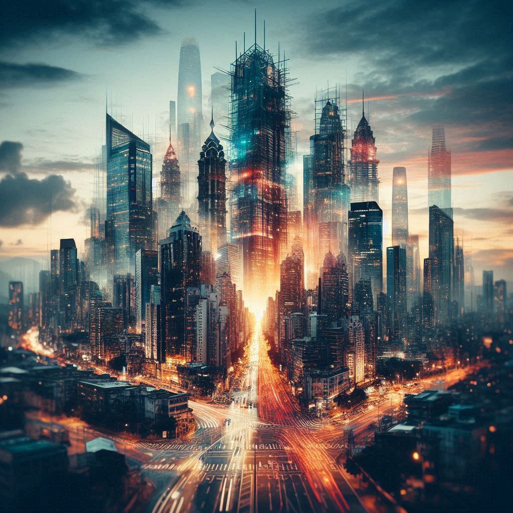 double exposure  fantasy  landscape..