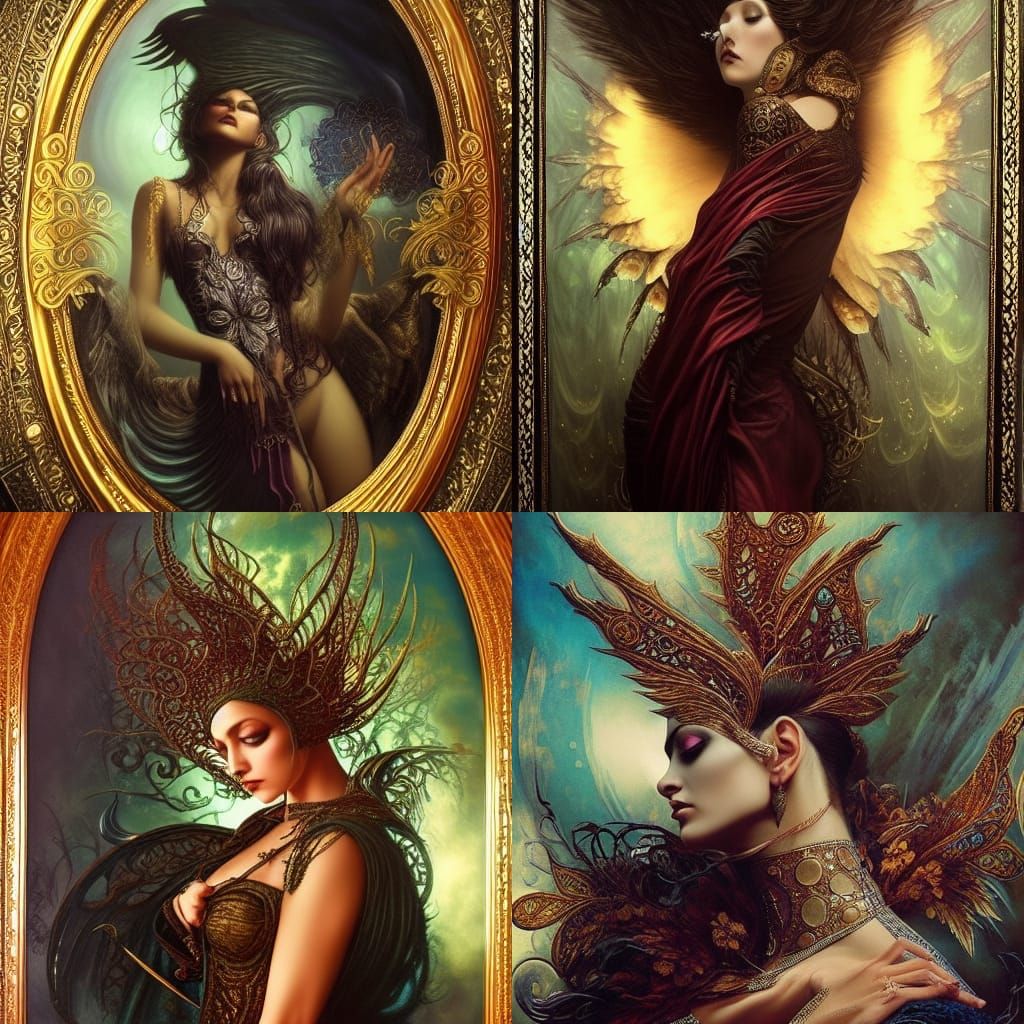 Dark fantasy, oil painting,