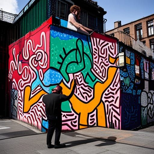 Keith Haring graffiti - AI Generated Artwork - NightCafe Creator