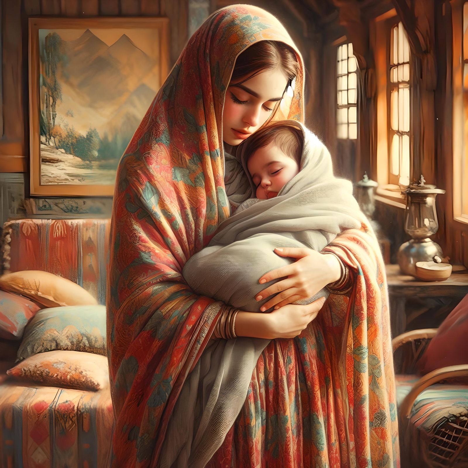 Young mother with baby