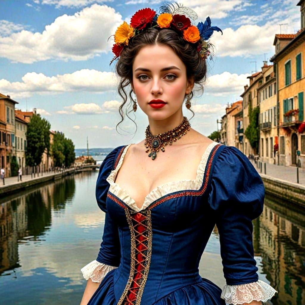 Elegant Women in Vibrant Surreal Landscape