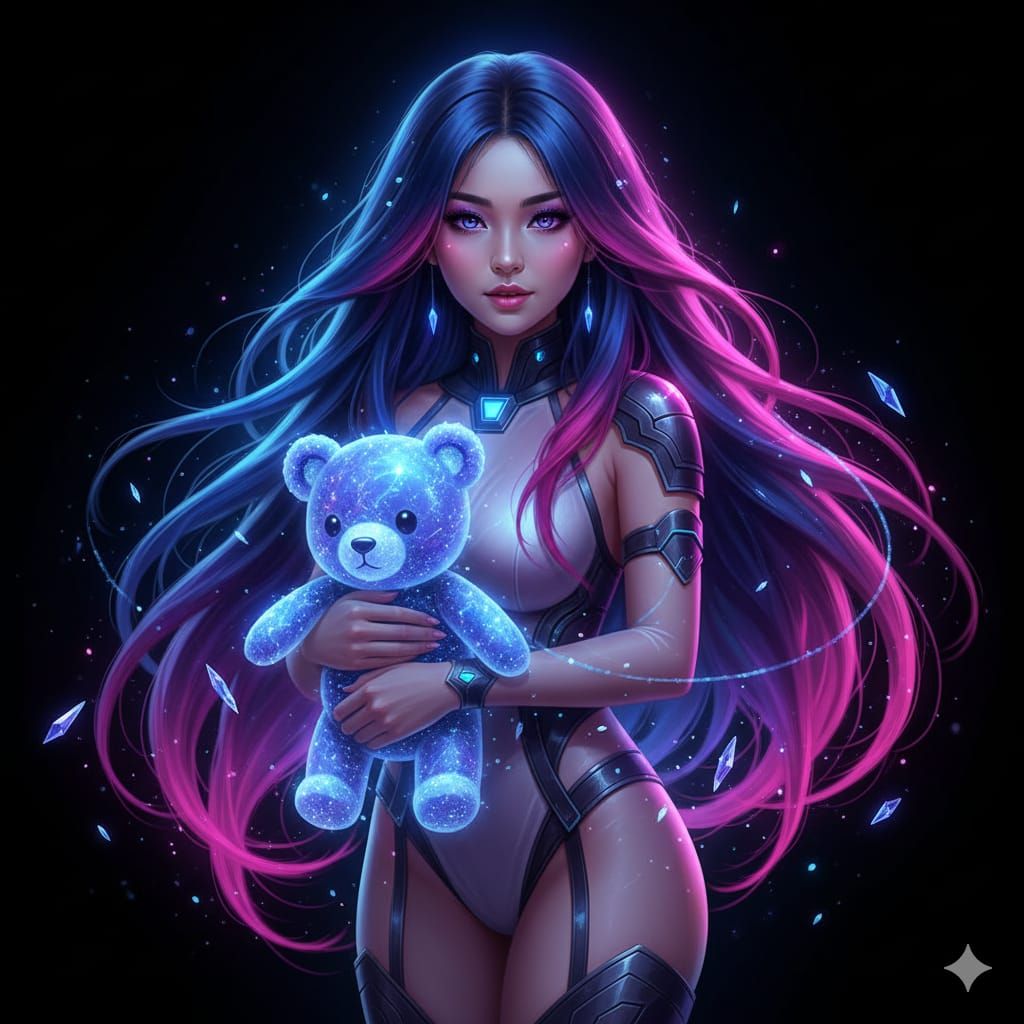 Droid girl with Bear