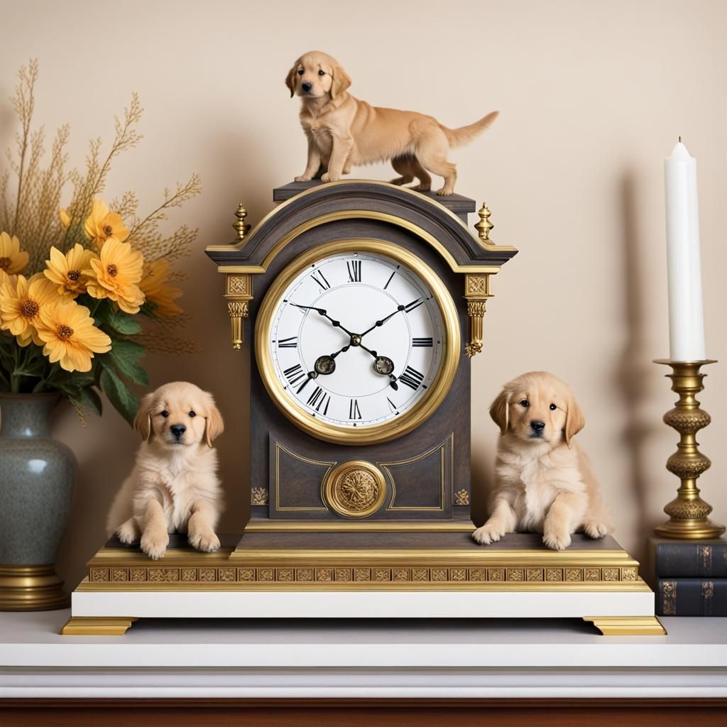 Golden Retriever Clock  by @Znarf