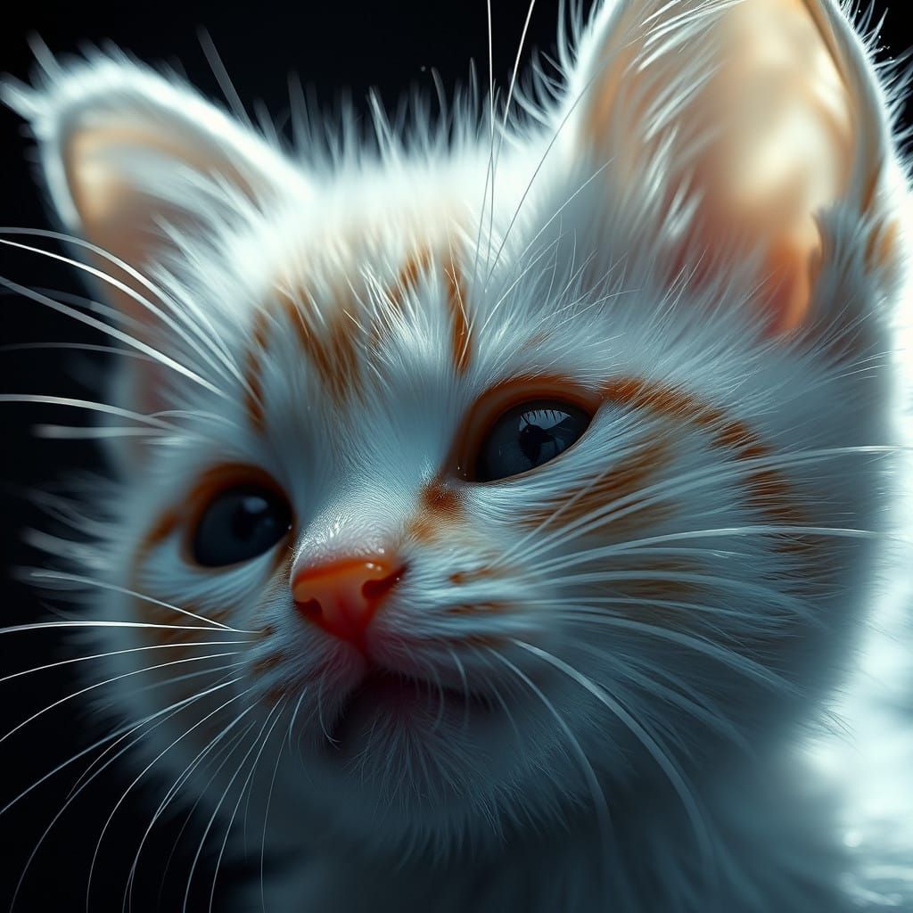 Crystal Kitten's Sparkling Fur in Cinematic Light