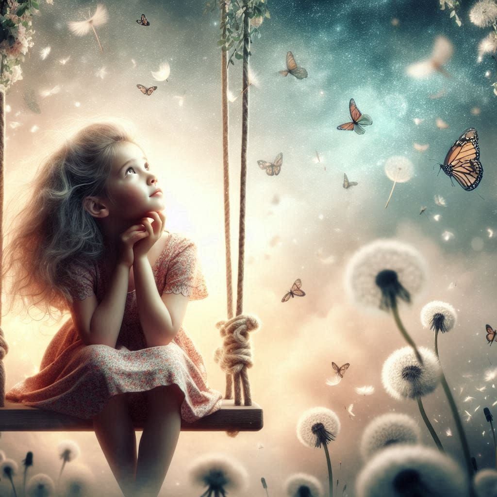 Wishing on dandelion dreams 🌬️🌸 - AI Generated Artwork - NightCafe Creator