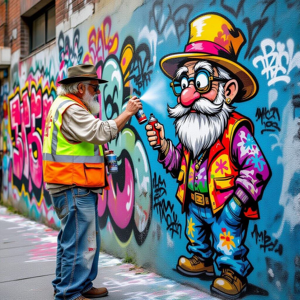 Never too old for painting graffiti.  by @Max Strandberg