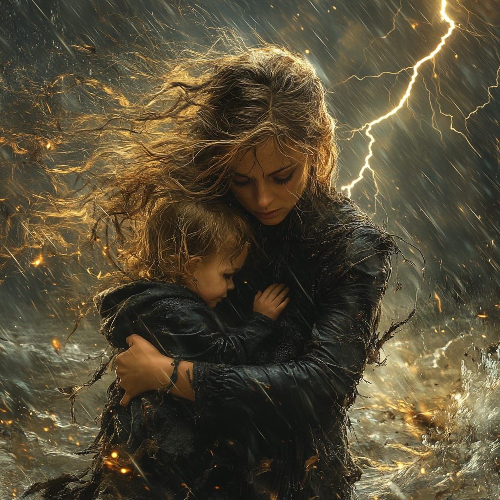 Mother under the storm