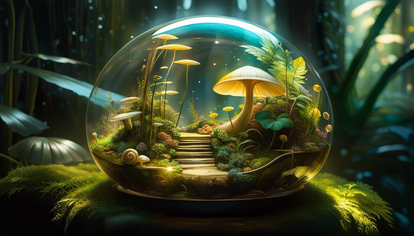 Miniature Mushroom Forest  by @Da-Li-Nay