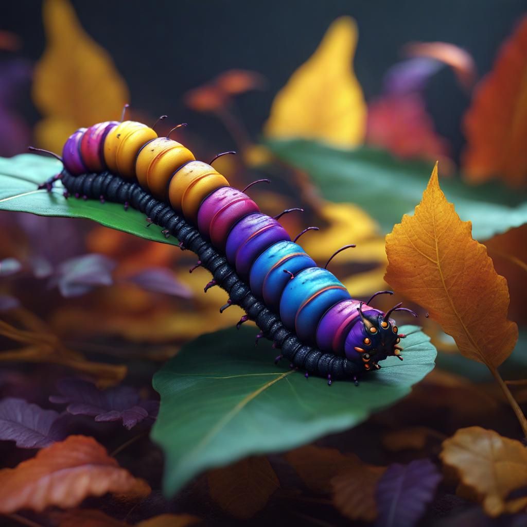 Caterpillar on a Leaf