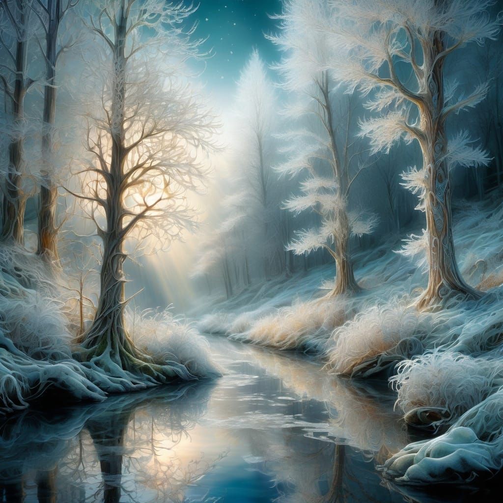 forêt sous le givre