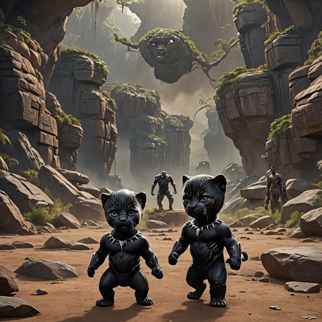 the avenger black panther as a cute human baby