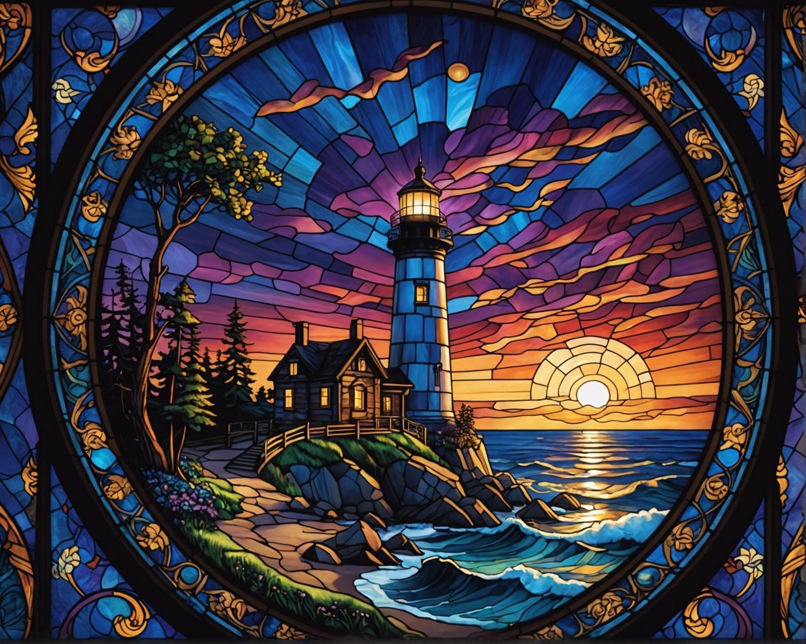 Stained glass lighthouse   by @Riyan Khan