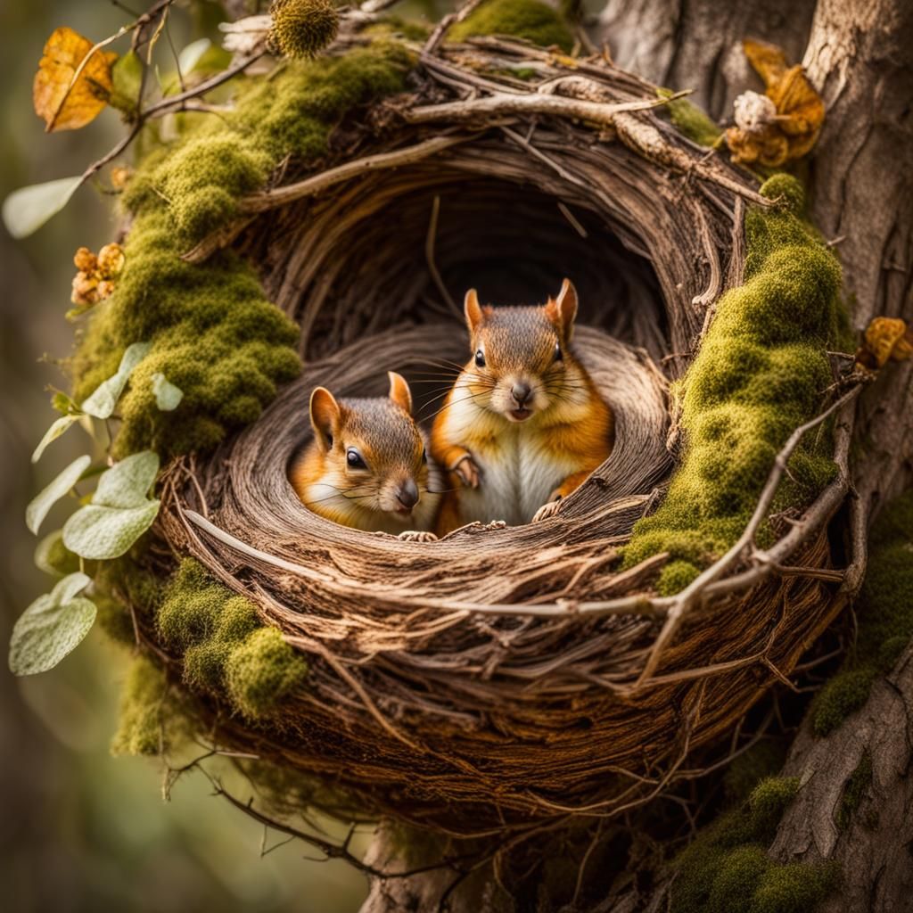 squirrel nest AI Generated Artwork NightCafe Creator