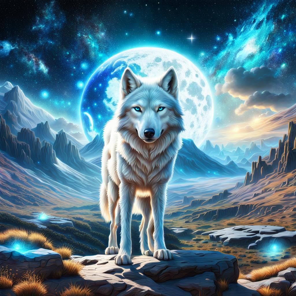 White wolf - AI Generated Artwork - NightCafe Creator