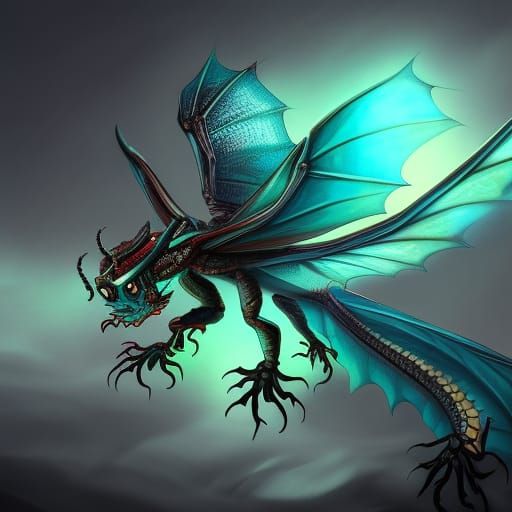 Teal dragon - AI Generated Artwork - NightCafe Creator