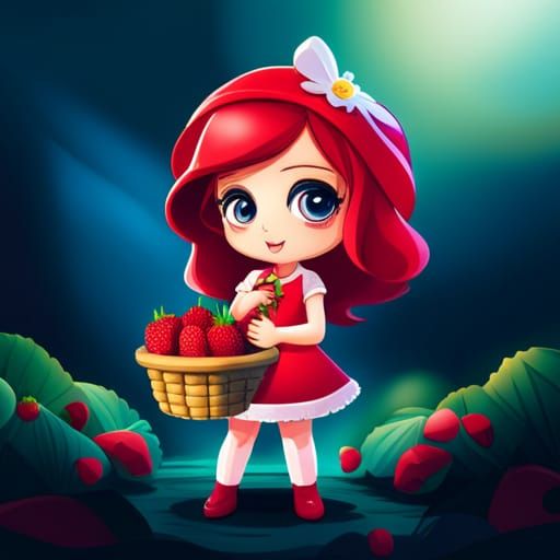 Little Strawberry Princess AI Generated Artwork NightCafe Creator