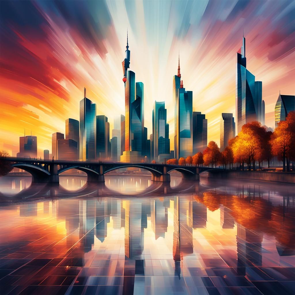 Money Rising - Frankfurt am Main at Dawn  by @Nika