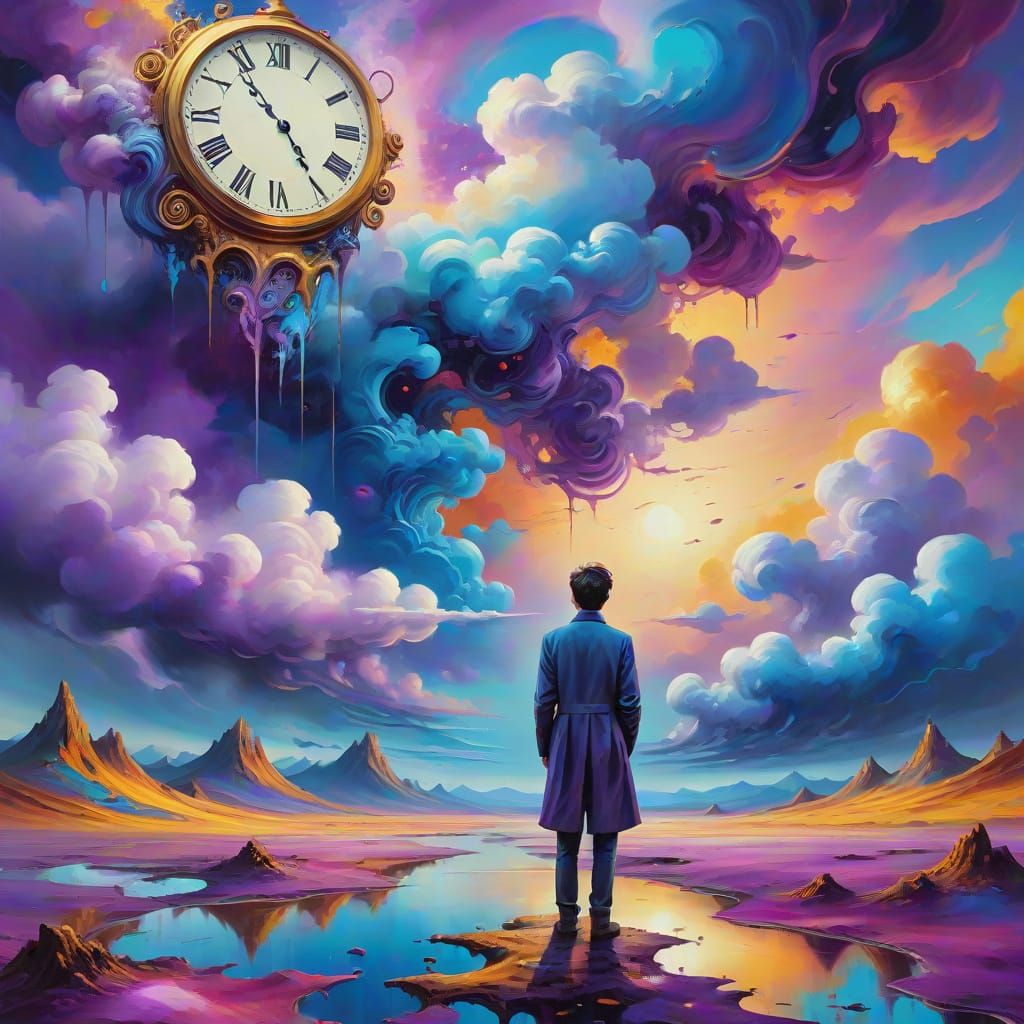 Dreamlike Surreal Landscape in Vibrant Oil Painting Style