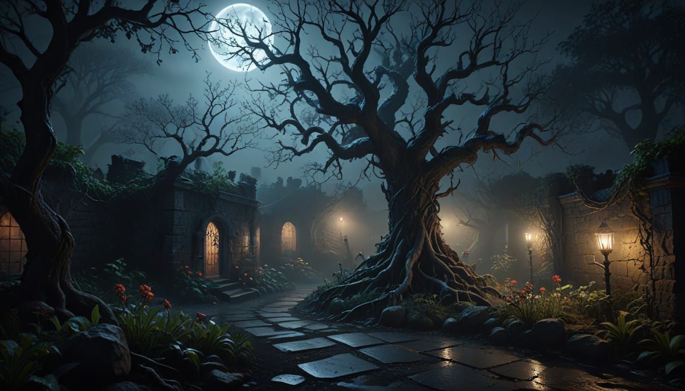 creepy garden in the moonlight
  by @Carlos