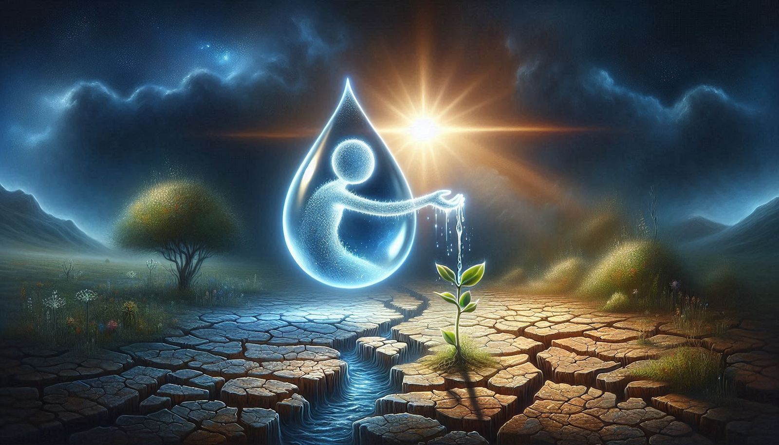 A drop of rain in a drought