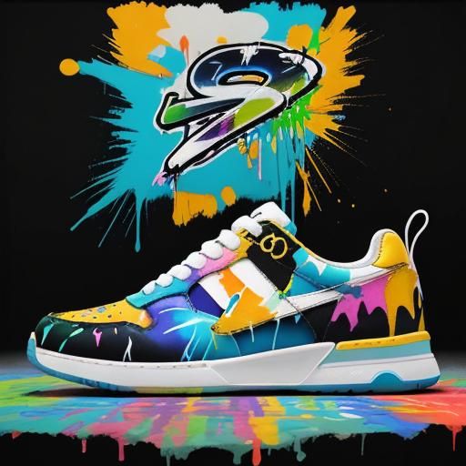 Epic tennis shoe 
  splash art 