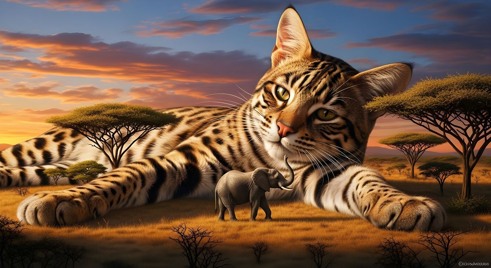 Colossal Cat on Safari  by @Gary Murakami