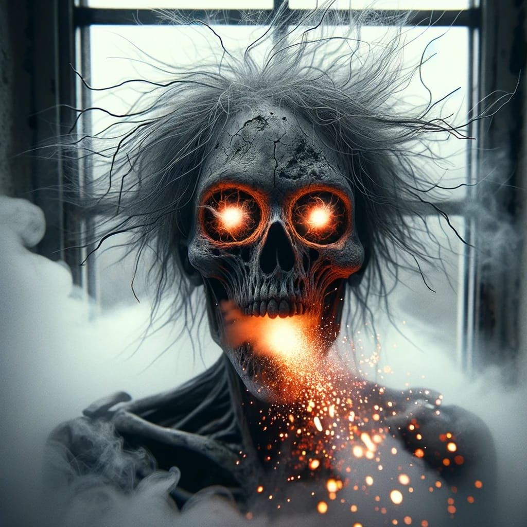 All spirits! What a monster!
Do you see a ghost in the window?