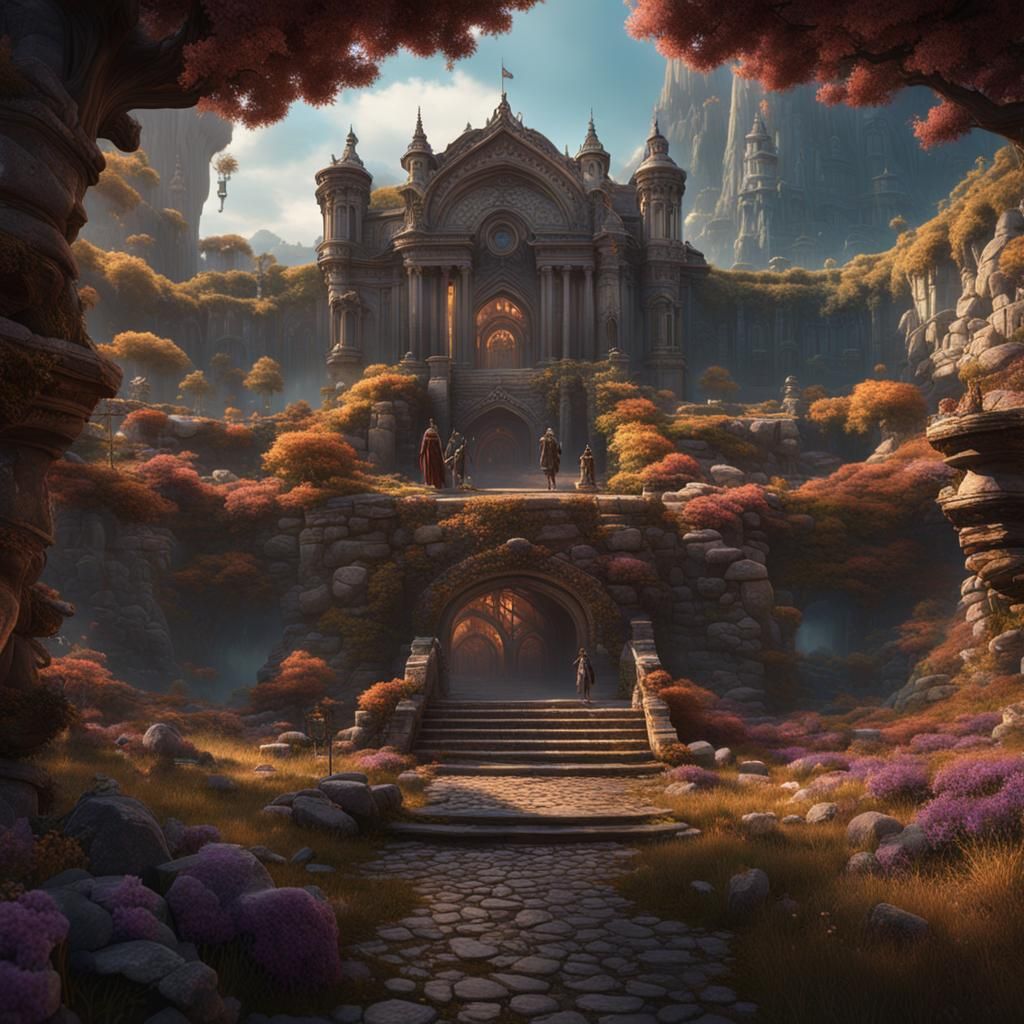 Detailed Matte Painting in Deep Color