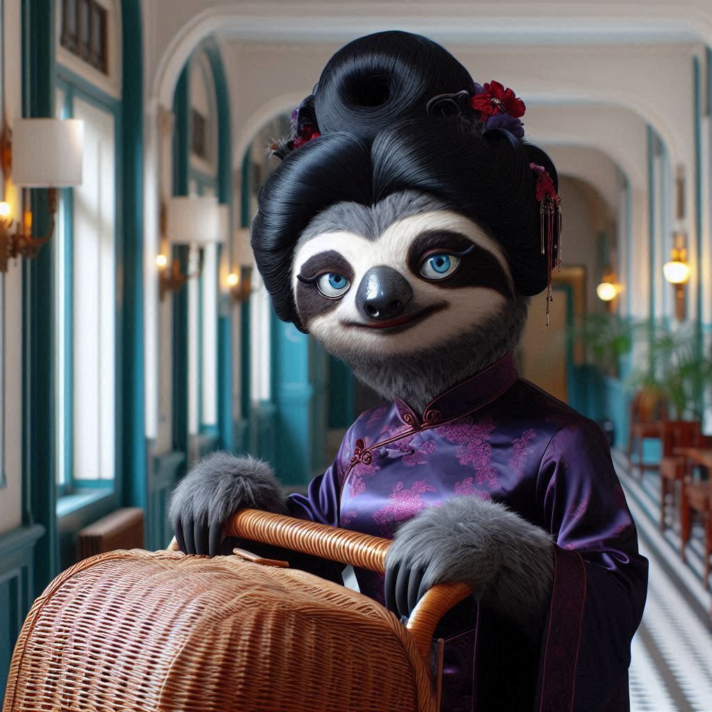 Slothatrice Lillie as Mrs. Meersloth, in “Thoroughly Modern Millie”