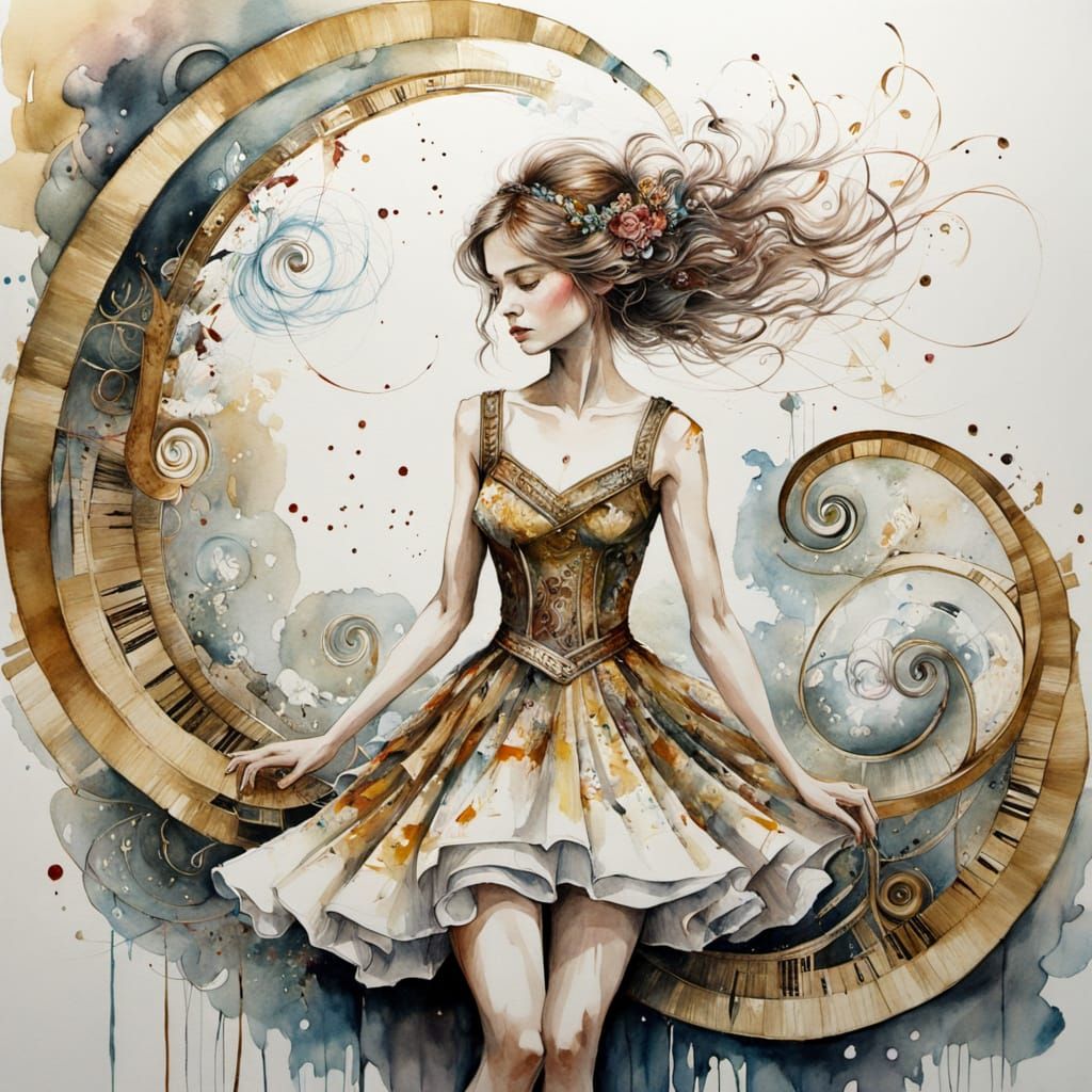 This work harmoniously combines the style of Willem Henraets, the graceful, expressive watercolor technique ...  by @Barabashka