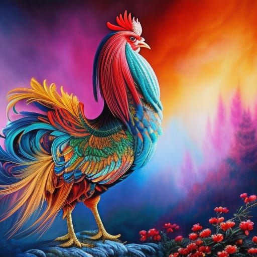 The Second Rooster - AI Generated Artwork - NightCafe Creator