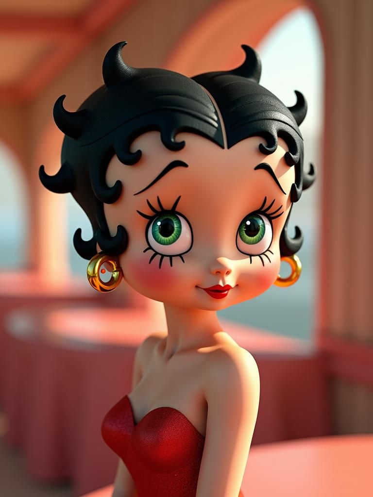 Betty Boop in 3D Professional photography, bokeh, natural li...
