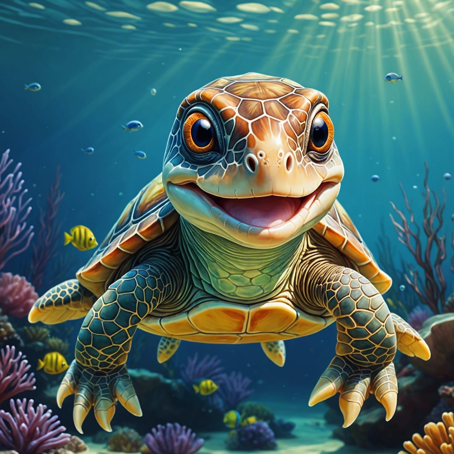 A sea turtle