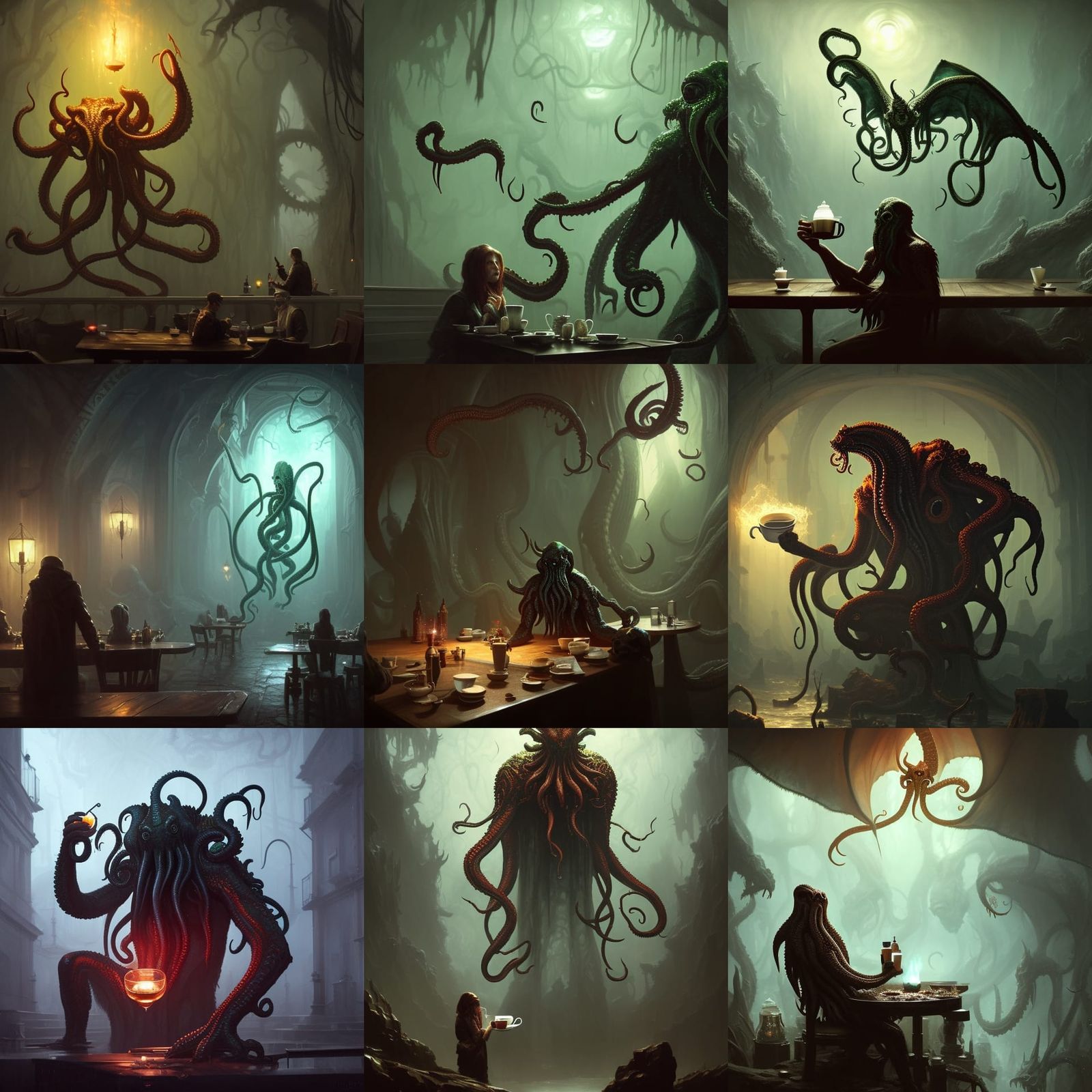 Cthulhu the Coffee Guru - AI Generated Artwork - NightCafe Creator