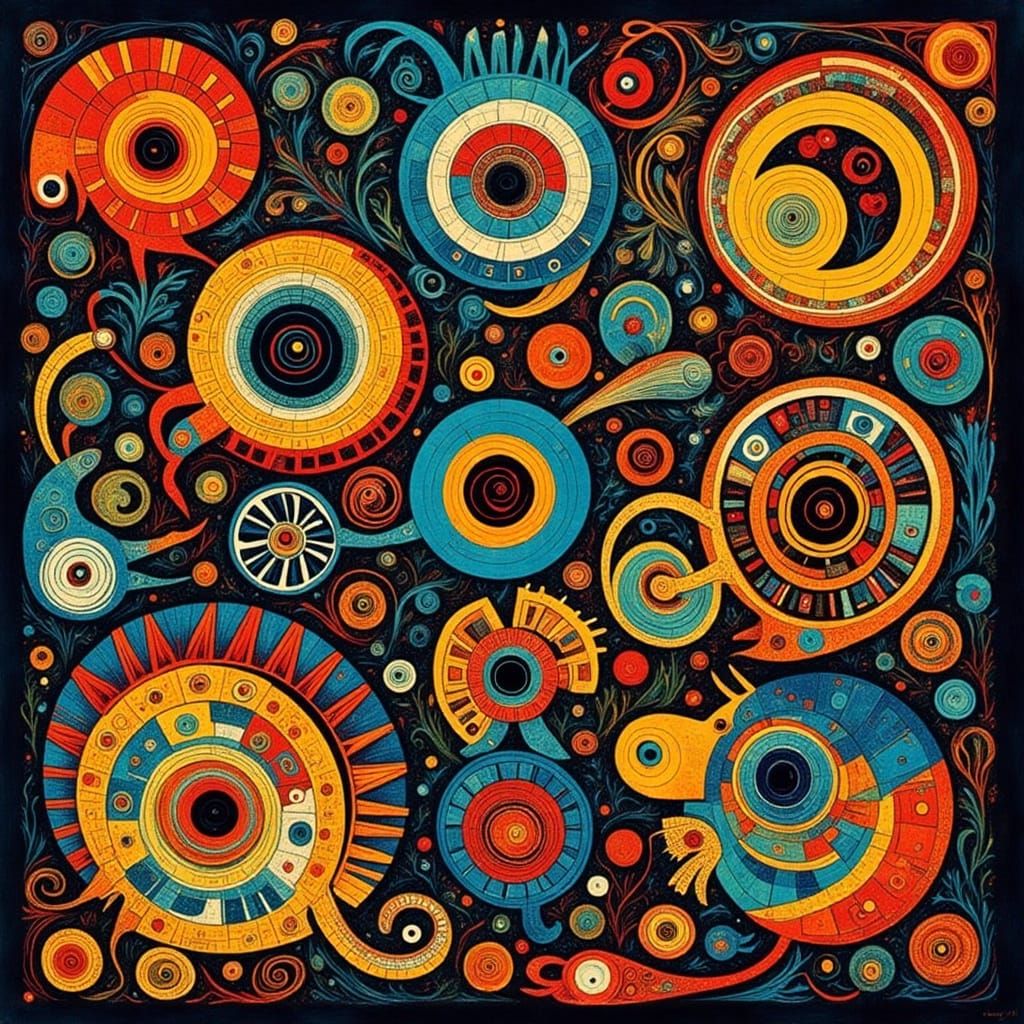 Vibrant Quilled Patterns in 8K Resolution, Inspired by 1960s...