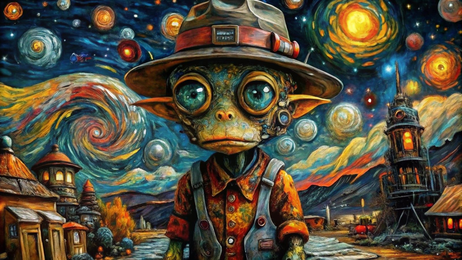 Van Gogh style alien