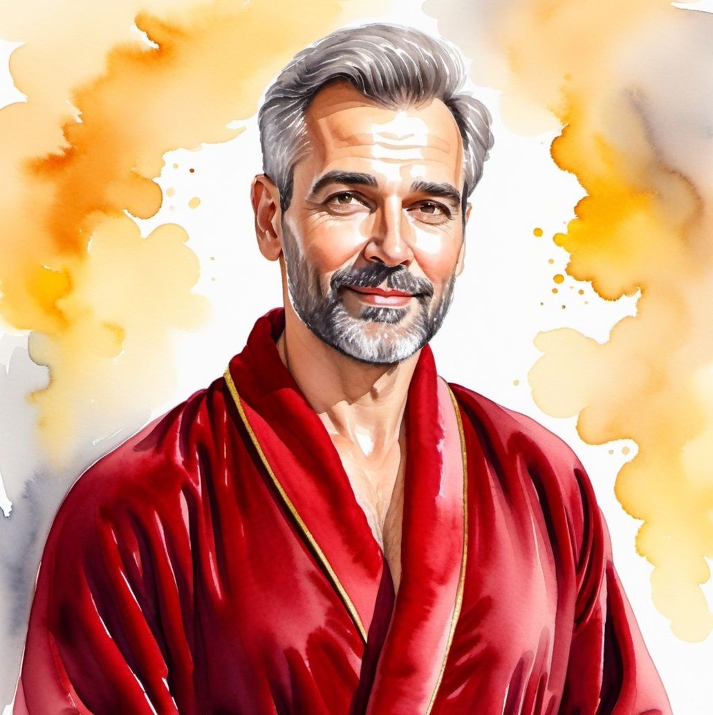 Watercolour portrait of a  nice daddy